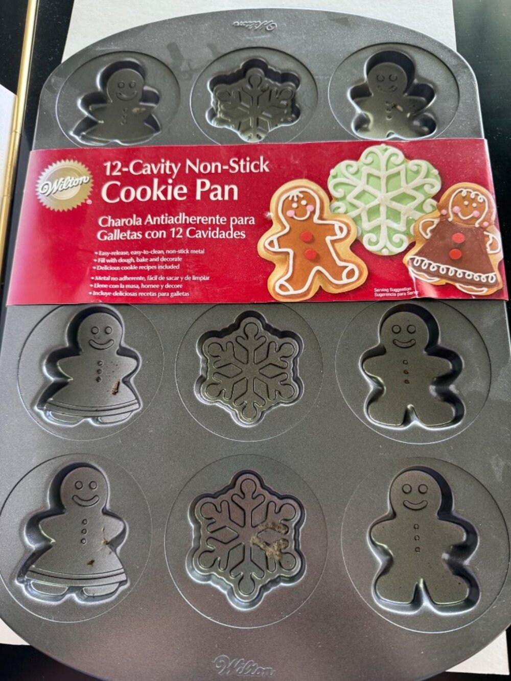 New Wilton Christmas Cookie Candy Baking Sheet Gingerbread Man Santa